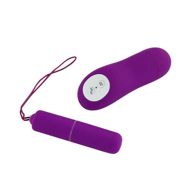Vibrating Bullet Magic X20 Purple with remote control, compact design for customizable sensations, 20 vibration functions, ideal for solo or partner play.