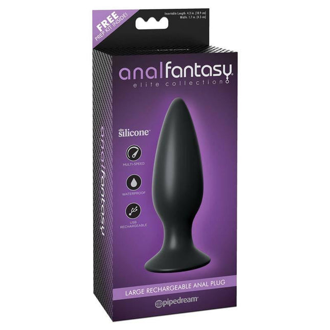 Vibrating Butt Plug Black in packaging from Anal Fantasy Elite Collection