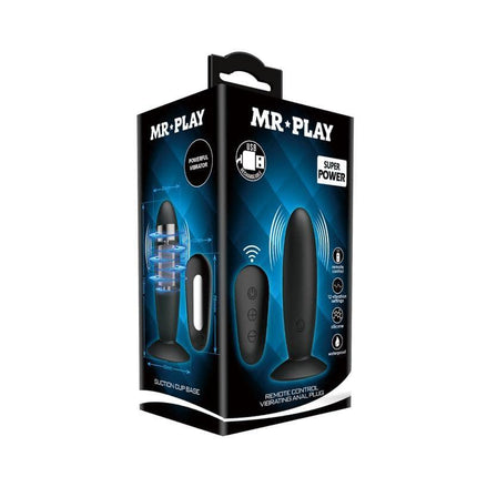 Vibrating Butt Plug with Remote control USB in packaging, featuring 12 vibration functions and USB charging for pleasure and control.