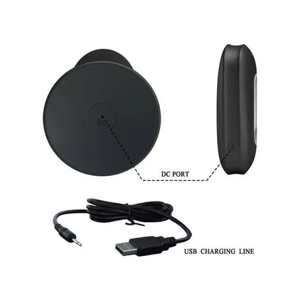 Vibrating Butt Plug with Remote Control USB showing DC port, side view, and USB charging line for hands-free pleasure.