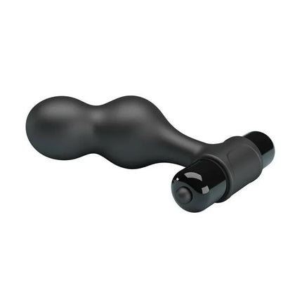 Vibrating Butt Plug in black silicone for adult pleasure and versatile stimulation with a smooth, durable design.