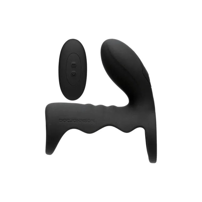 Vibrating Cock Cage with Wireless Remote Black, designed for couples' pleasure and stimulation with a sleek black finish.