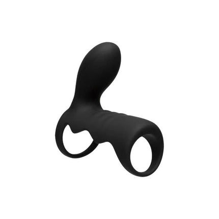 Vibrating Cock Cage with Wireless Remote Black, designed for couples' pleasure, featuring two-part design and powerful vibrations.