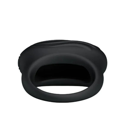 Vibrating Cock Ring Bertram Black made of premium silicone for enhanced pleasure and shared vibrations, suitable for couples seeking intimacy.