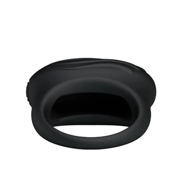 Vibrating Cock Ring Bertram Black made of premium silicone for enhanced pleasure and shared vibrations, suitable for couples seeking intimacy.