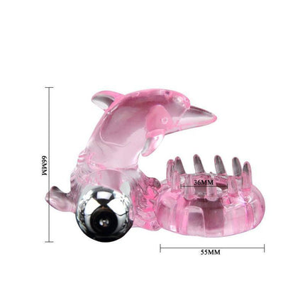 Vibrating Cock Ring Love Dolphig Ring Pink with bullet vibrator for enhanced pleasure and stimulation, perfect for couples.
