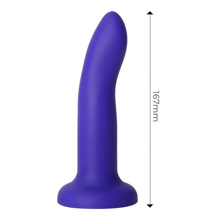 Vibrating Color-Changing Dildo Blue to Purple Size M 17 cm, premium silicone sex toy.