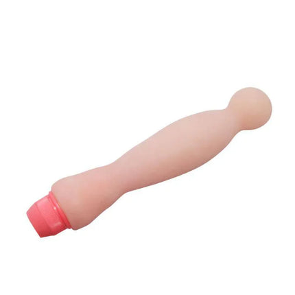 Vibrating Dildo Flesh 22 cm with bubble-shaped head, bendable design for G-spot and P-spot stimulation