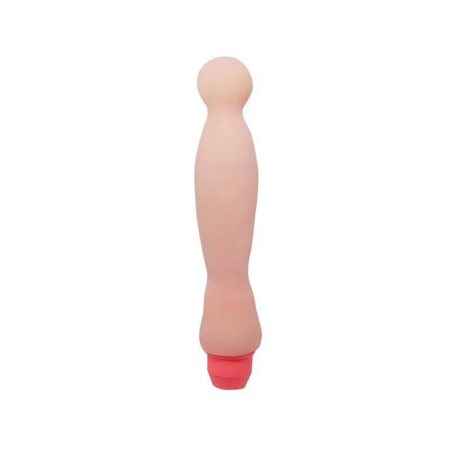 Vibrating Dildo Flesh 22 cm with bubble-shaped head and flexible neck