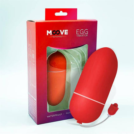 Vibrating Egg 10 Functions Red by Moove - sleek dual-purpose pleasure device