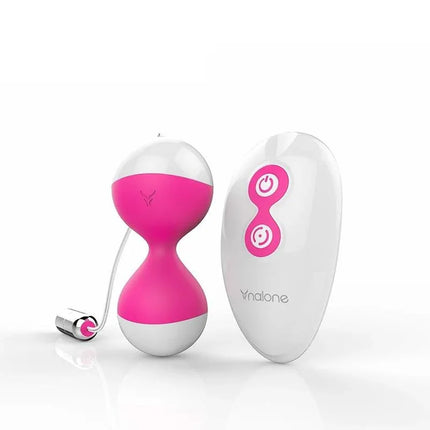 Vibrating Egg and Kegel Balls Miu Miu Fuchsia with remote control for pelvic exercise and pleasure, waterproof and rechargeable.