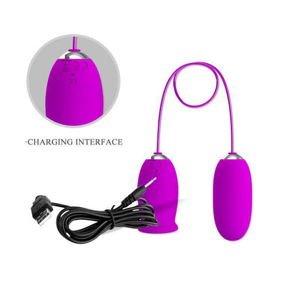 Vibrating Egg and Licking Stimulator with charging cable and silicone design for dual-stimulation pleasure.