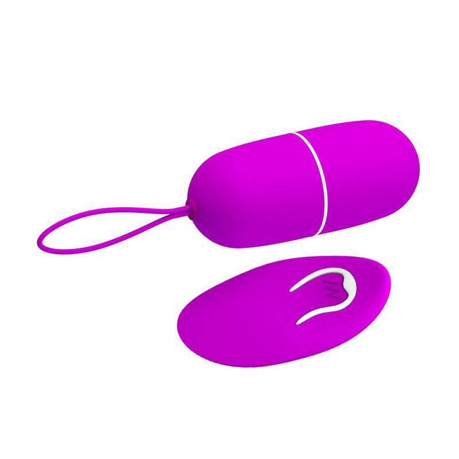 Vibrating Egg Arvin Purple with wireless remote, discreet pleasure device in vibrant purple color, compact design for private use.
