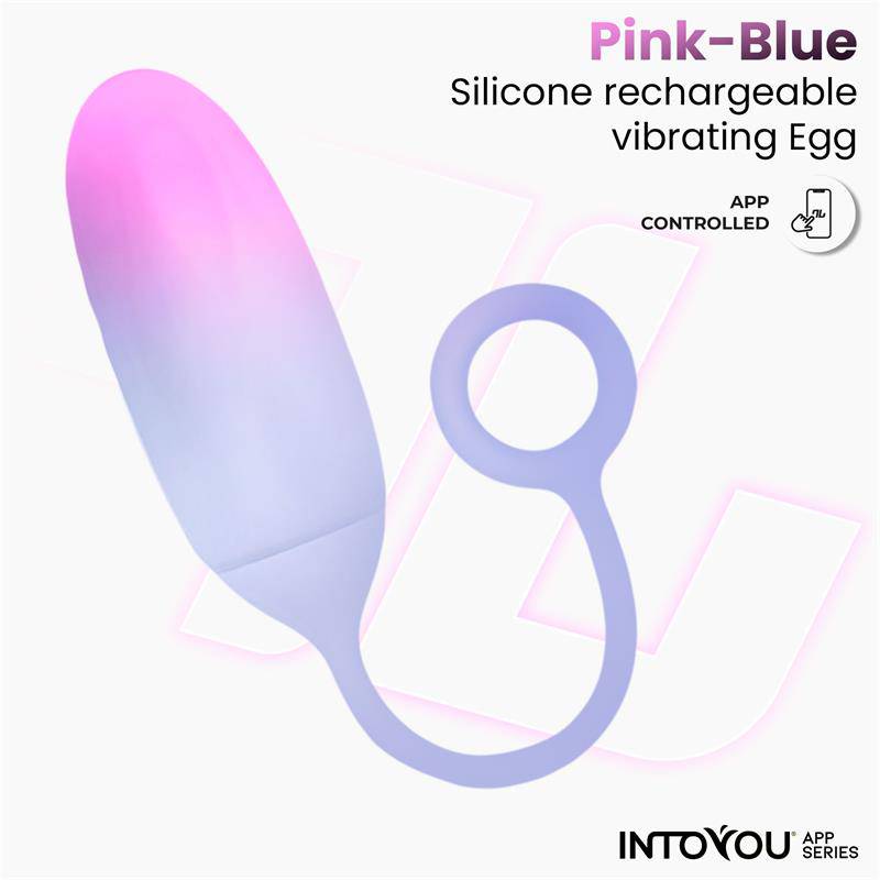 Vibrating Egg Double Layer Silicone with APP Pink/Blue - secretsextoys.store