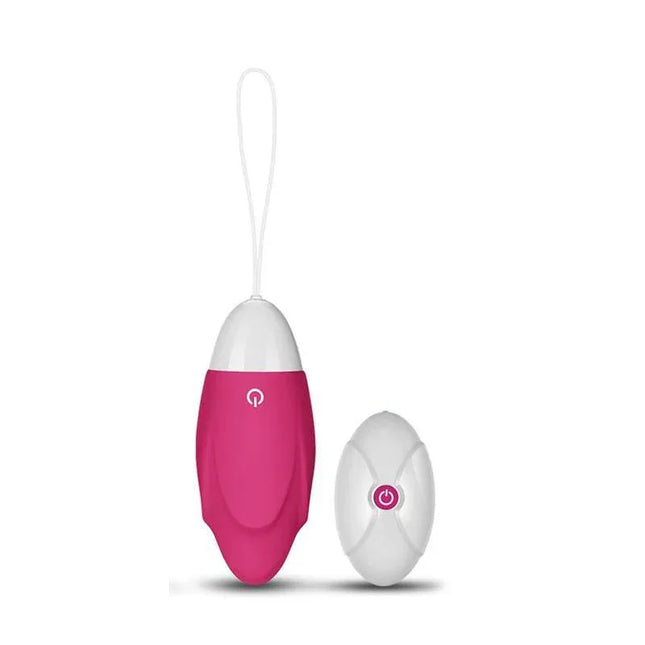 Vibrating Egg IJoy Remote Control USB Pink with white remote, sleek design for intimate pleasure from Lovetoy's iJoy collection.