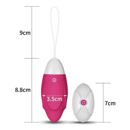 Vibrating Egg IJoy Remote Control USB Pink with dimensions 9cm and 8.8cm, featuring a sleek design for premium pleasure and 10 vibration patterns.