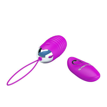 Vibrating Egg Jessica USB Purple with wireless remote, compact and discreet design for customizable intimate experiences.