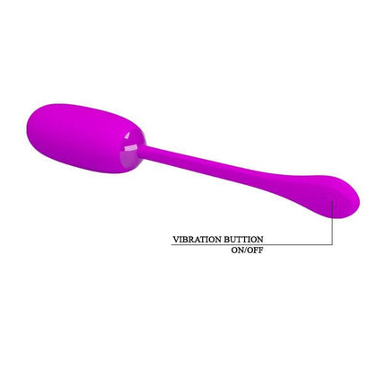 Purple Vibrating Egg Julius USB Silicone with on/off vibration button, features 12 patterns, USB rechargeable, body-safe silicone