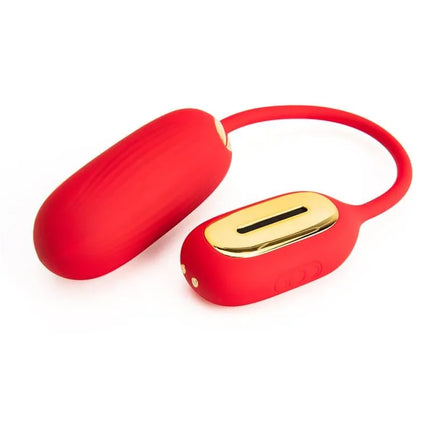 Vibrating Egg Muse Bluetooth Red with gold accents for enhanced pleasure and seamless connectivity.
