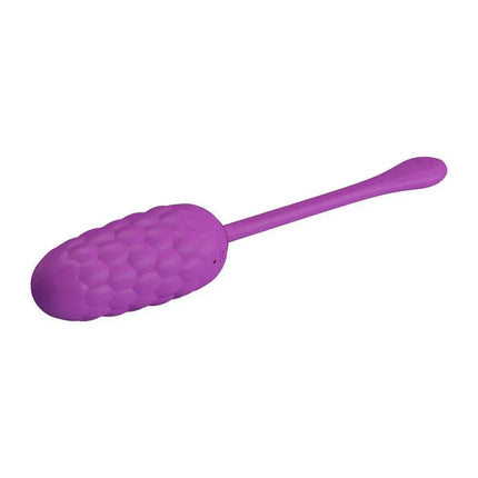Vibrating Egg USB Silicone Marina in a purple color with a soft silicone exterior and ABS control unit.