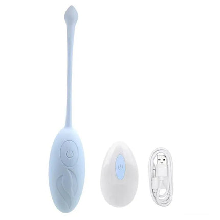 Vibrating Egg with Remote Control Blue by A-GUSTO with USB cable