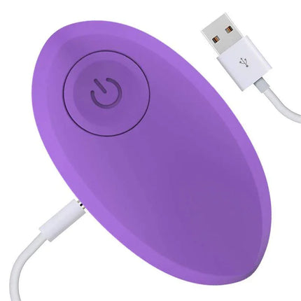 Vibrating Egg with Remote Control Odise USB Silicone Purple showing USB charging cable