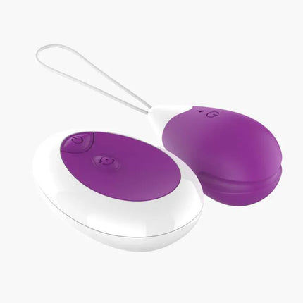 Vibrating Egg with Remote Control USB Purple by A-GUSTO, a luxury pleasure accessory made from body-safe silicone and ABS, offering 10 vibration modes.