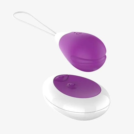 Vibrating Egg with Remote Control USB Purple by A-GUSTO, luxury silicone pleasure accessory, featuring 10 vibration modes for satisfaction.