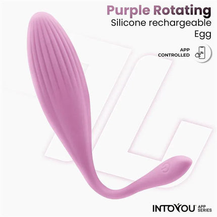 Purple Vibrating Egg with Rotating Beads and APP USB from Intoyou® App Series