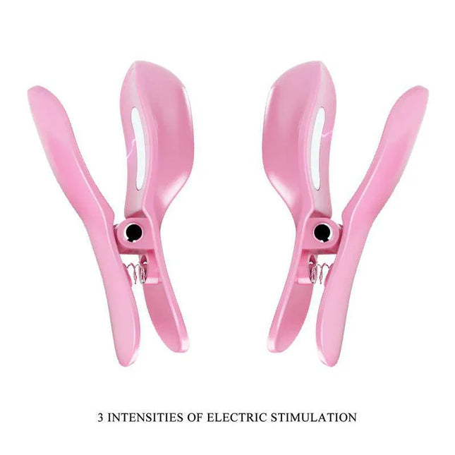 Pink Shock Nipple Clamps with 3 Intensities for Vibrating Egg with Shock Nipple Clamps Kit