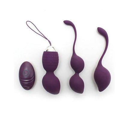 Vibrating Kegel Ball Set Remote Control Rimini Purple with remote and weighted balls for pelvic floor strengthening