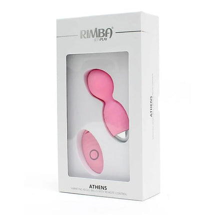 Vibrating Kegel Balls with Remote Control Athens Pink in packaging, designed for pelvic floor strengthening and intimate enjoyment.