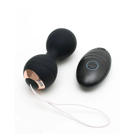 Vibrating Kegel Balls with Remote Control Cannes Black in body-safe silicone for pelvic floor health and wellness.