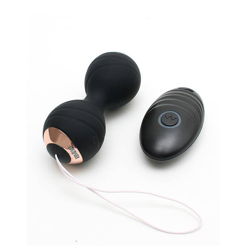 Vibrating Kegel Balls with Remote Control Cannes Black - secretsextoys.store