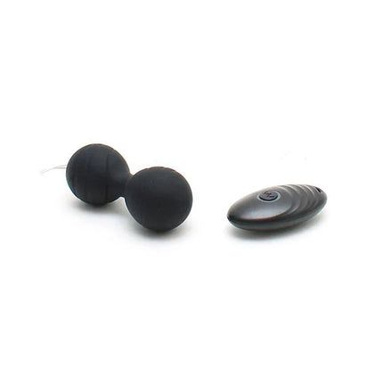 Vibrating Kegel Balls with Remote Control Cannes Black in body-safe silicone for pelvic health