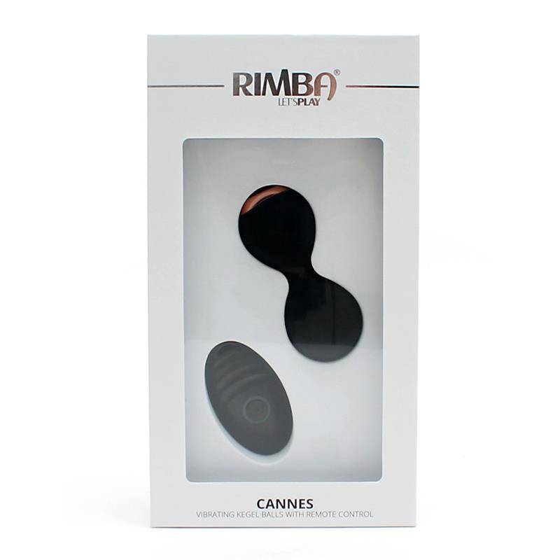 Vibrating Kegel Balls with Remote Control Cannes Black - secretsextoys.store