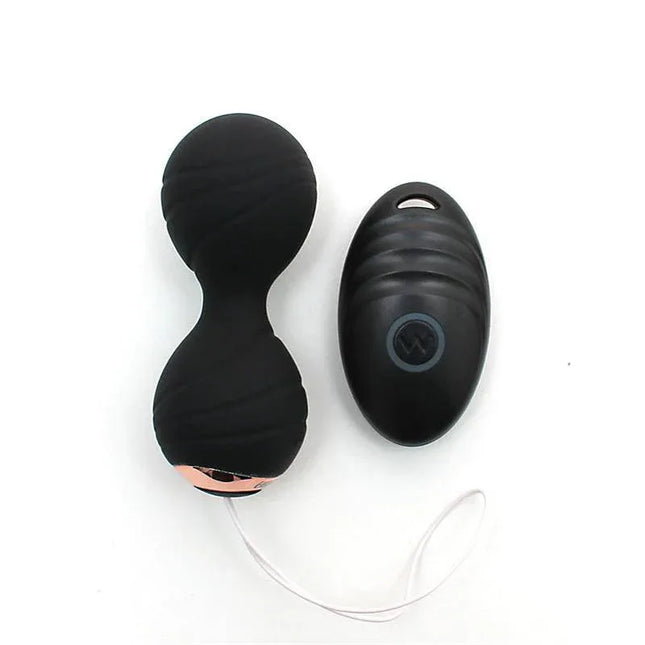 Black Vibrating Kegel Balls with Remote Control Cannes Black for pelvic health and intimate wellness training.