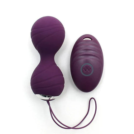 Vibrating Kegel Balls with Remote Control Cannes Purple for pelvic floor training and intimate muscle strengthening.