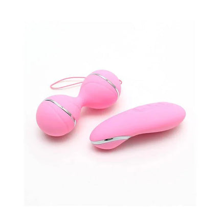 Vibrating Lay-on Kegelball set Ibiza Pink for pelvic floor strengthening with USB rechargeable silicone design.