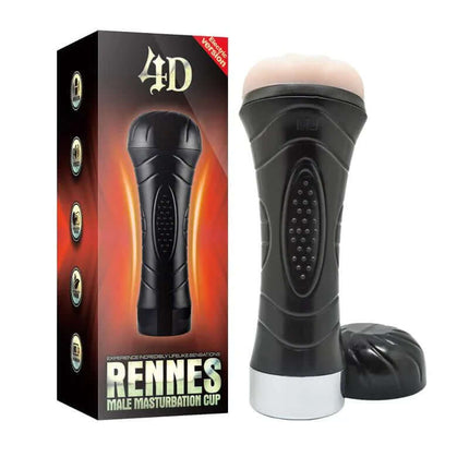 Vibrating Male Masturbator Rennes with lifelike design, 10 vibration modes, discreet storage, and realistic feel packaging