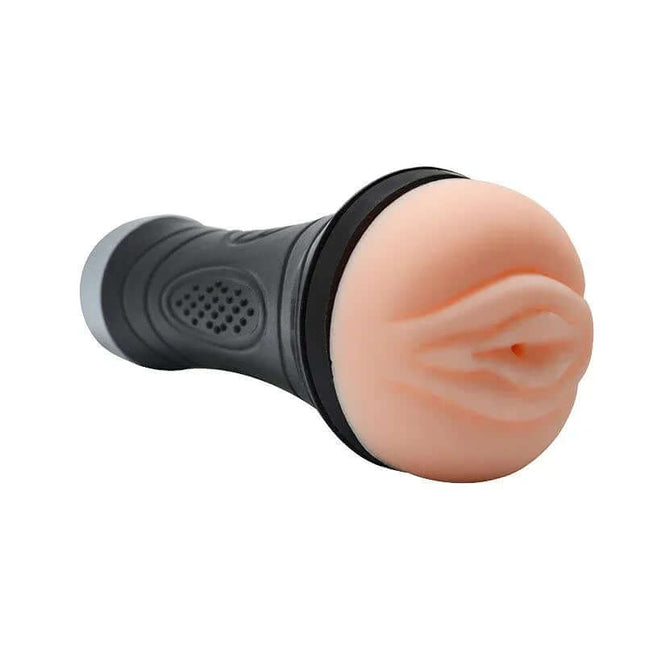 Vibrating Male Masturbator Rennes with realistic opening and black handle