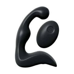 Vibrating P-Spot Massager Black with ergonomic design, elite silicone, and USB rechargeable feature for enhanced prostate stimulation.