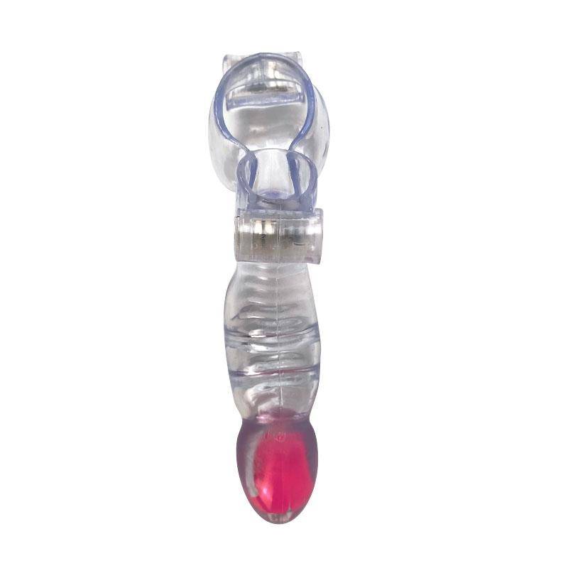Vibrating Penis and Testicles Sleeve Clear - secretsextoys.store