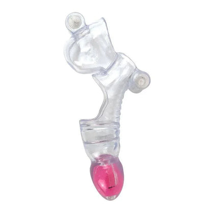 Vibrating Penis and Testicles Sleeve Clear with triple vibration for enhanced stimulation and ergonomic design by A-GUSTO.