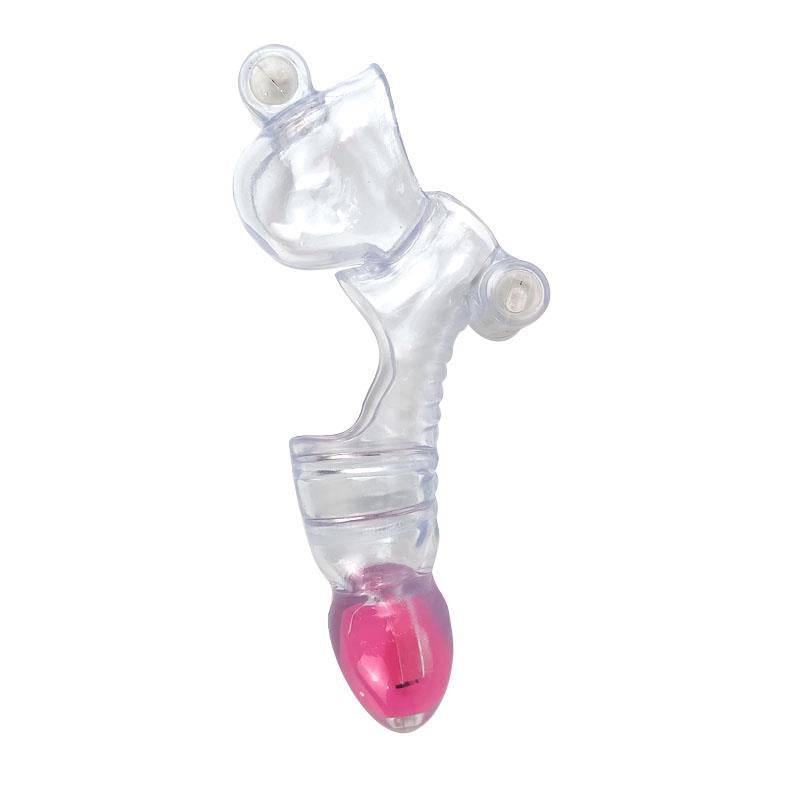 Vibrating Penis and Testicles Sleeve Clear - secretsextoys.store