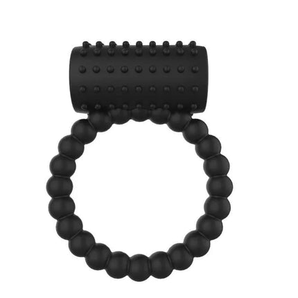 Vibrating Penis Ring Black by A-GUSTO for extended erections and shared pleasure