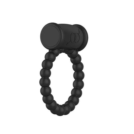 Vibrating Penis Ring Black by A-GUSTO, featuring single-speed vibration and body-safe silicone for enhanced intimate pleasure.