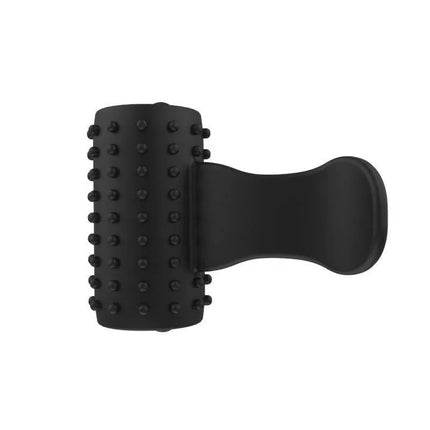 Vibrating Penis Ring Black with textured surface for enhanced pleasure and clitoral stimulation by A-GUSTO.