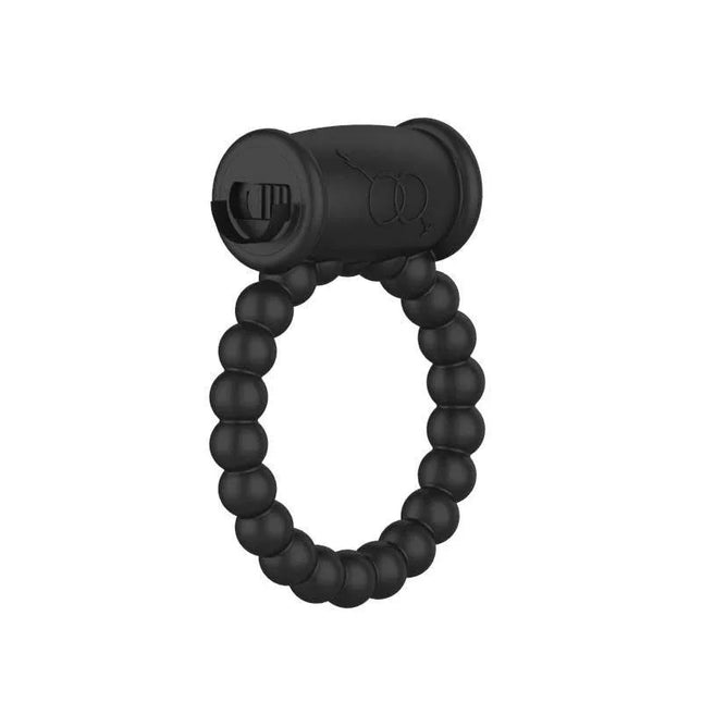 Vibrating Penis Ring Black with single-speed vibration and body-safe silicone by A-GUSTO, designed for enhanced pleasure and confidence.
