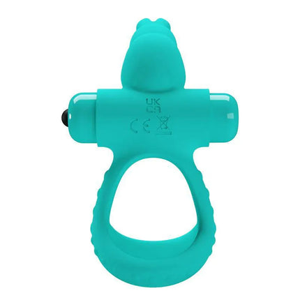 Vibrating Penis Ring with 10 Vibration Modes in blue color, designed for enhanced pleasure and longer-lasting erections.
